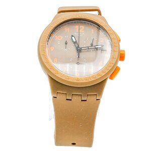 Swatch Chrono Plastic CRAZY NUTS SUSC400 Brown And Orange Swiss Watch